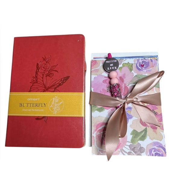 Handmade Other - OFFIGIFT Butterfly Journal + Handmade Card Set & Poshtituting is life Pen